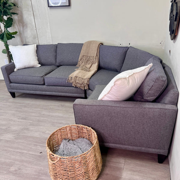Rowe Furniture Gray MCM 3pc L Sectional Couch