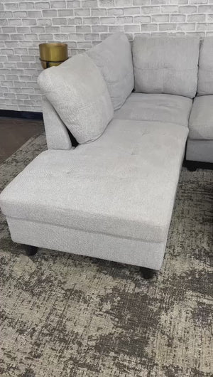 FREE DELIVERY - Light Gray Modern Sectional Couch