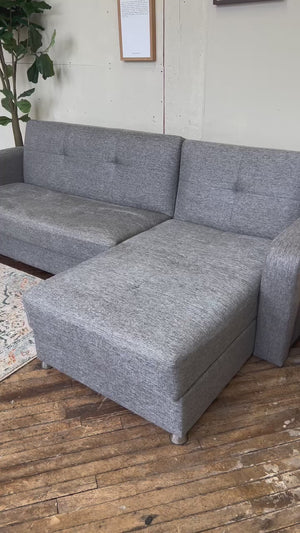 FREE DELIVERY! 🚚 - Gray Modern Tufted Sleeper Sectional Couch with Chaise & Storage