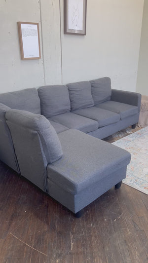 FREE DELIVERY! 🚚 - Dark Gray Modern Sectional Couch with Chaise