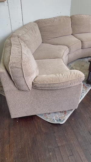 FREE DELIVERY! 🚚 - Bernie & Phyl’s Beige Boucle Sectional Couch with Rounded Chaise