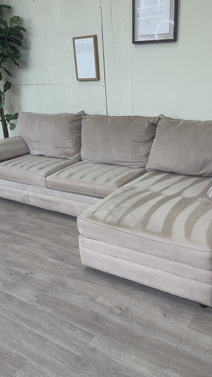 FREE DELIVERY! 🚚 - Beige Microfiber Modern Sectional Couch with Chaise