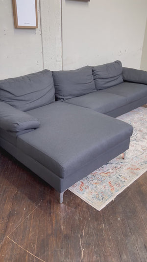 FREE DELIVERY! 🚚 - Modern Blueish Gray Sectional Couch with Chaise