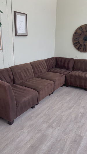 FREE DELIVERY! 🚚 - Brown Modular Suede Modern Sectional Couch