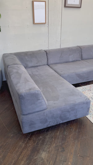 FREE DELIVERY! 🚚 - Blueish Gray Modern Microfiber Reversible Rearrangeable Sectional Couch with Chaise