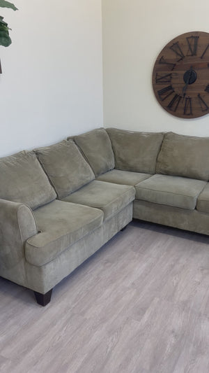 FREE DELIVERY! 🚚 - Olive Green Corduroy Microfiber Sectional Couch