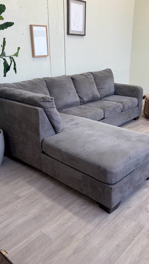 FREE DELIVERY! 🚚 - Slate Gray Modern Microfiber Sectional Couch with Chaise