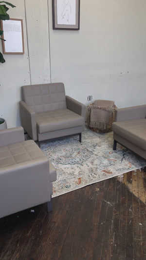 FREE DELIVERY! 🚚  - Tannish Gray Modular “Steelcase Coalesse COMFLA1” Genuine Leather Club Chairs