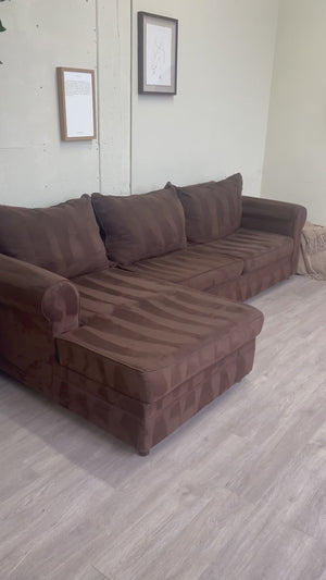 FREE DELIVERY! 🚚 - Brown Modern Microfiber Sectional Couch with Chaise