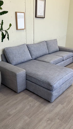 FREE DELIVERY! 🚚 - IKEA “Kivik” Light Gray Modern Sectional Couch with Chaise