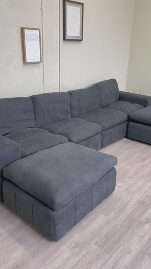 FREE DELIVERY! 🚚 - Blueish Gray Cloud Couch Dupe Modular Rearrangeable Sectional Couch