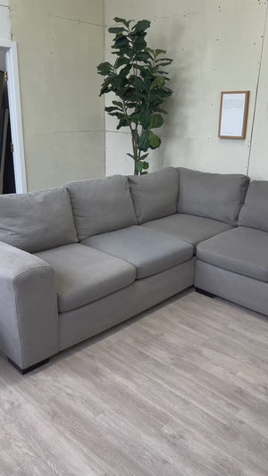 FREE DELIVERY! 🚚 - Gray Down-Filled Modern Sectional with Deep Seats